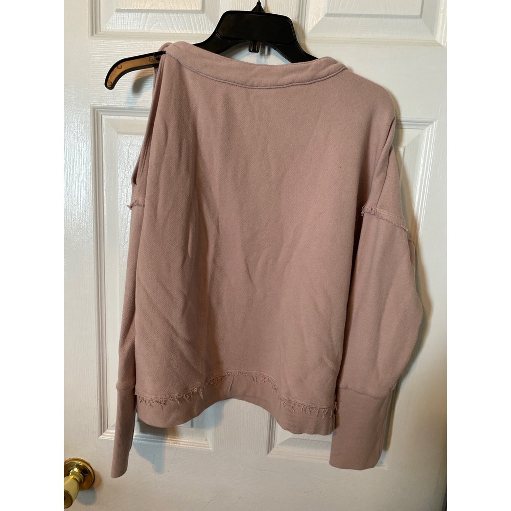 Caslon Womens Dusty Rose Cold Shoulder Twisted Knot Sweatshirt Pink Size Medium - Picture 2 of 4